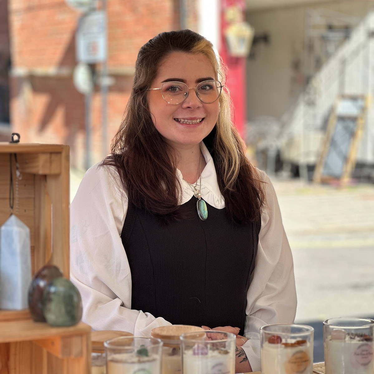 one of the many diverse market traders that make up the community of ludlow market